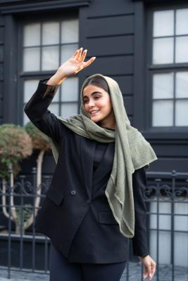 روسری پلیسه حاشیه دانتل